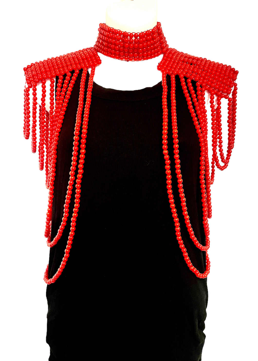 Collar & Cape Necklace - Red