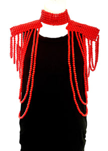 Collar & Cape Necklace - Red