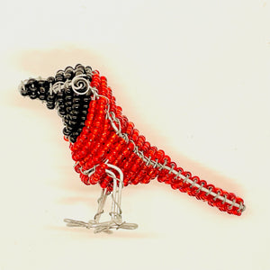 Red Bishop (Small) - Beaded Bird