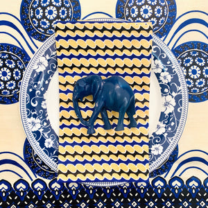 Dark Blue Elephant Napkin Rings - Ring Set