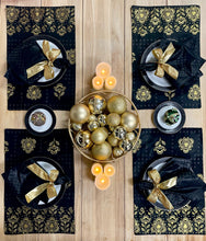 Load image into Gallery viewer, Black &amp; Gold: Flowers - Placemats
