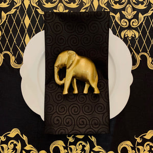 Gold Elephant Napkin Rings - Ring Set
